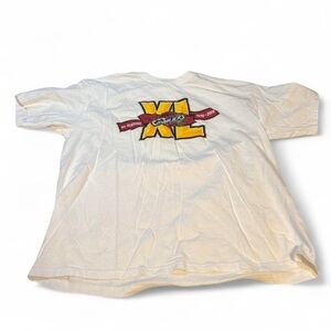 Cleveland Cavs White Graphic Tee with Bold Yellow 'XL' Back Logo